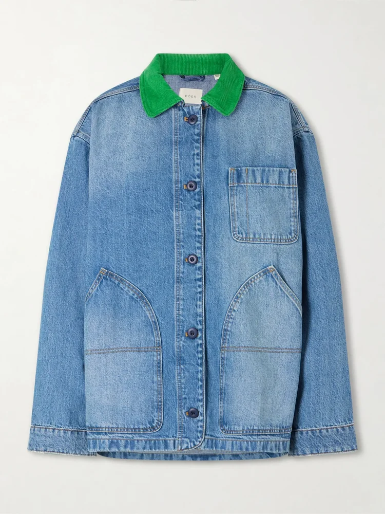 pascual corduroy trimmed denim jacket