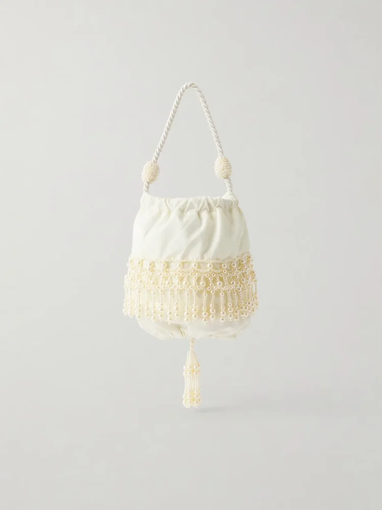 Carlotta bead-embellished shell clutch