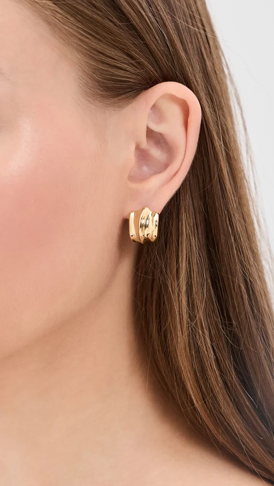 Small Wave Hoop Earrings