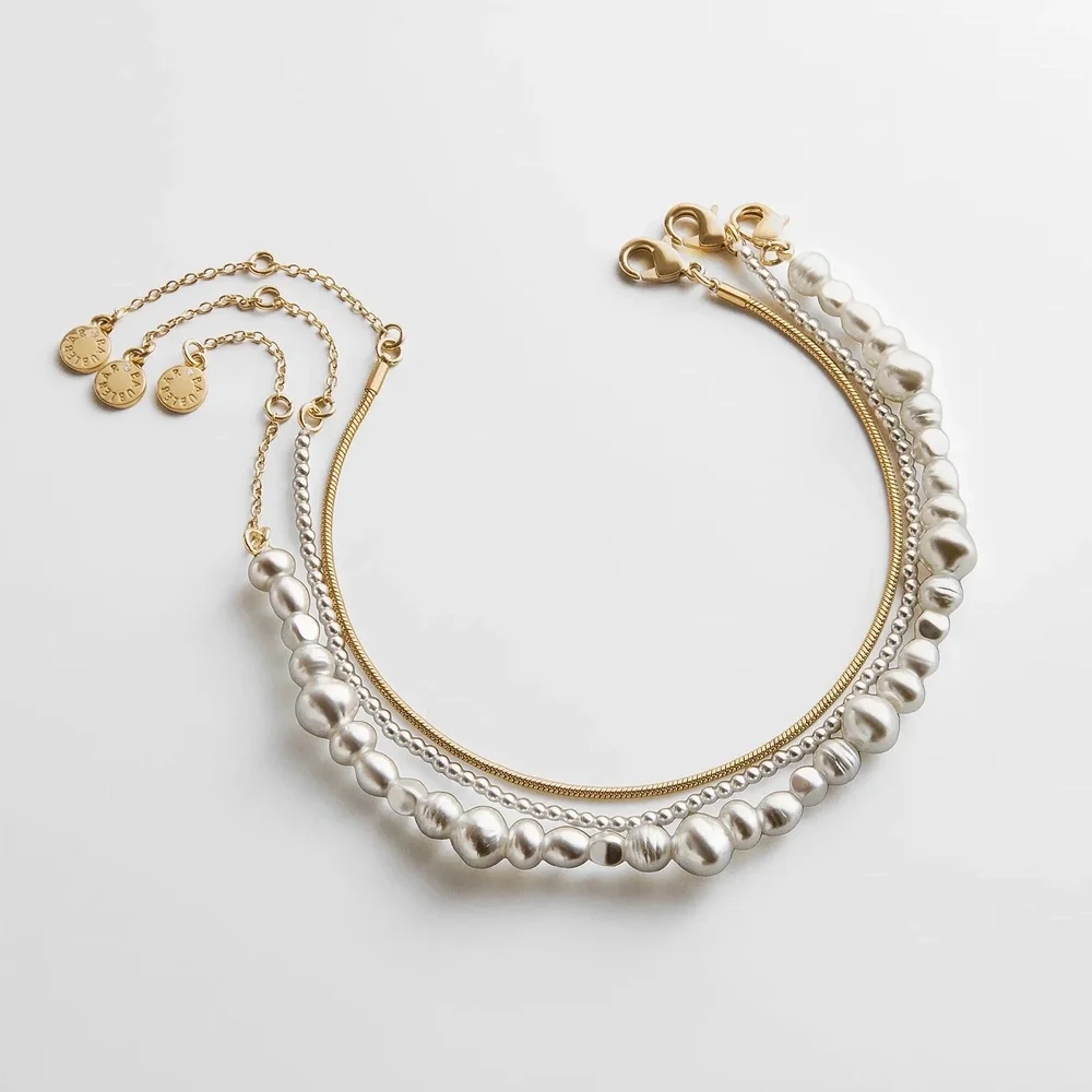 Reese Waterproof Pearl Anklet Set