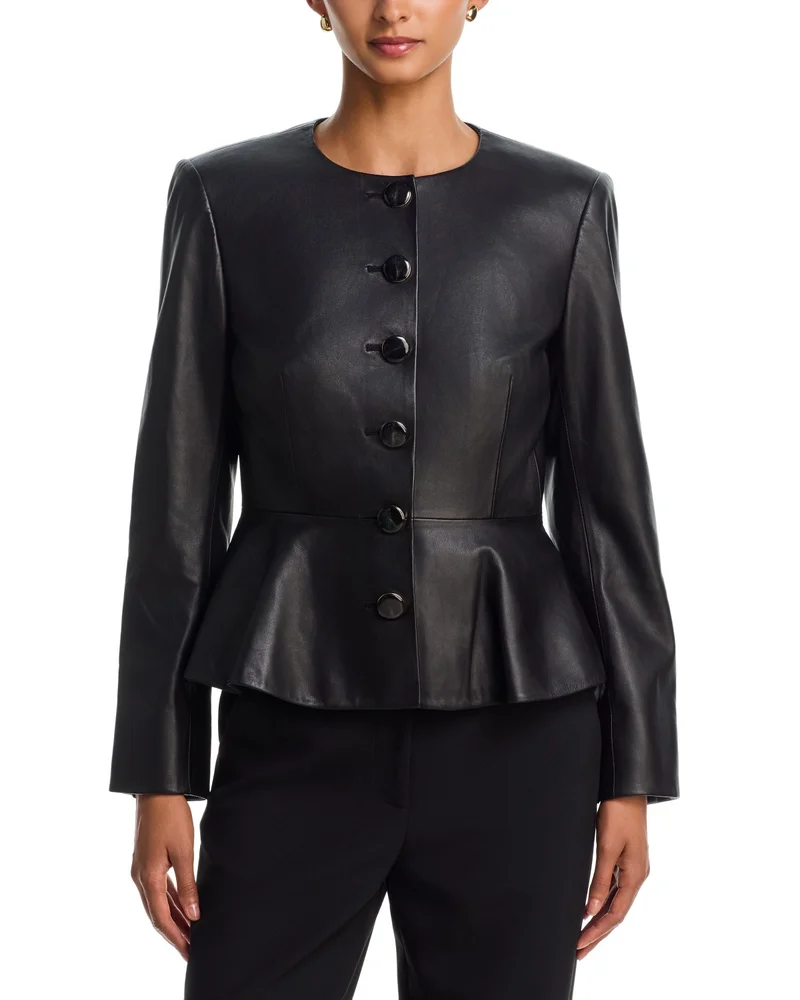 Quinn Peplum Leather Jacket