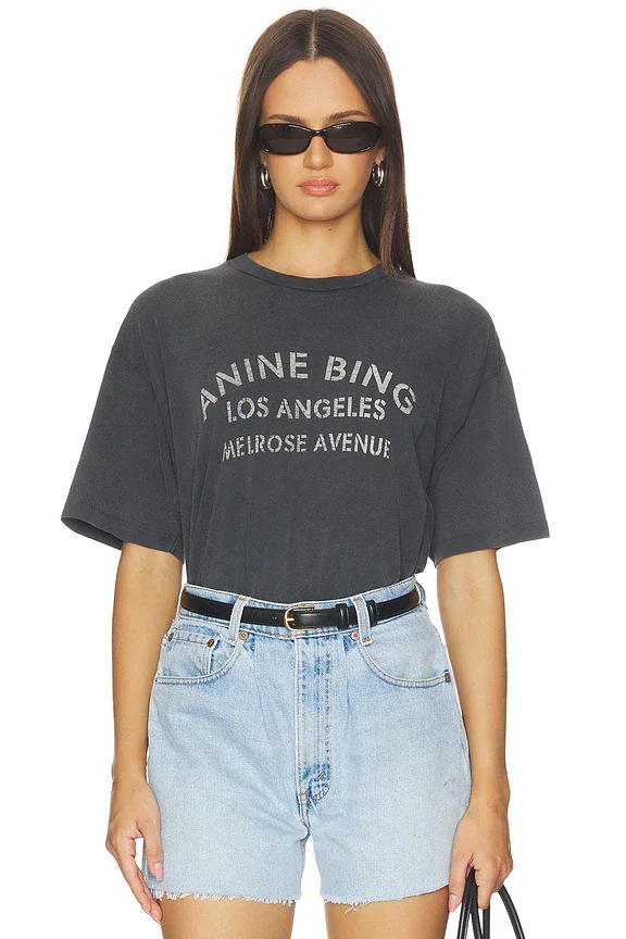 ANINE BING Cade Tee Melrose Stencil