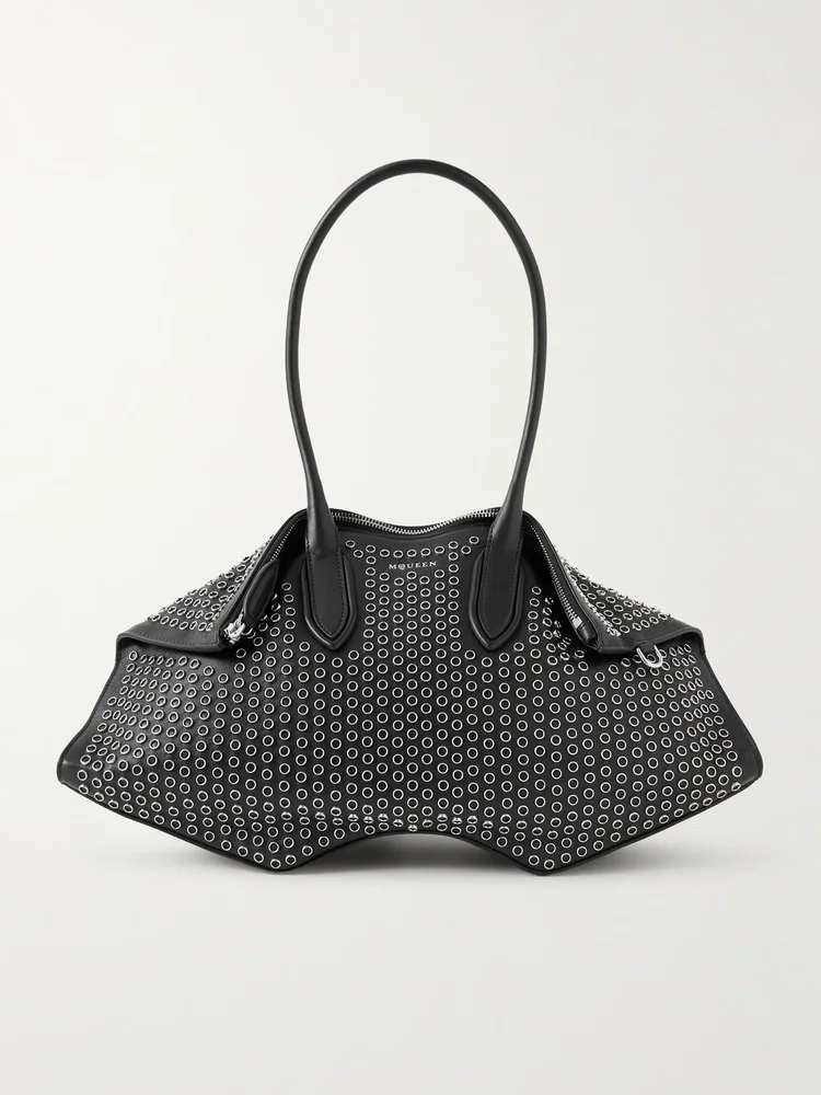 Manta eyelet-embellished leather shoulder bag