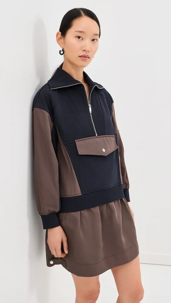 French Terry Nylon Combo Utility Dress