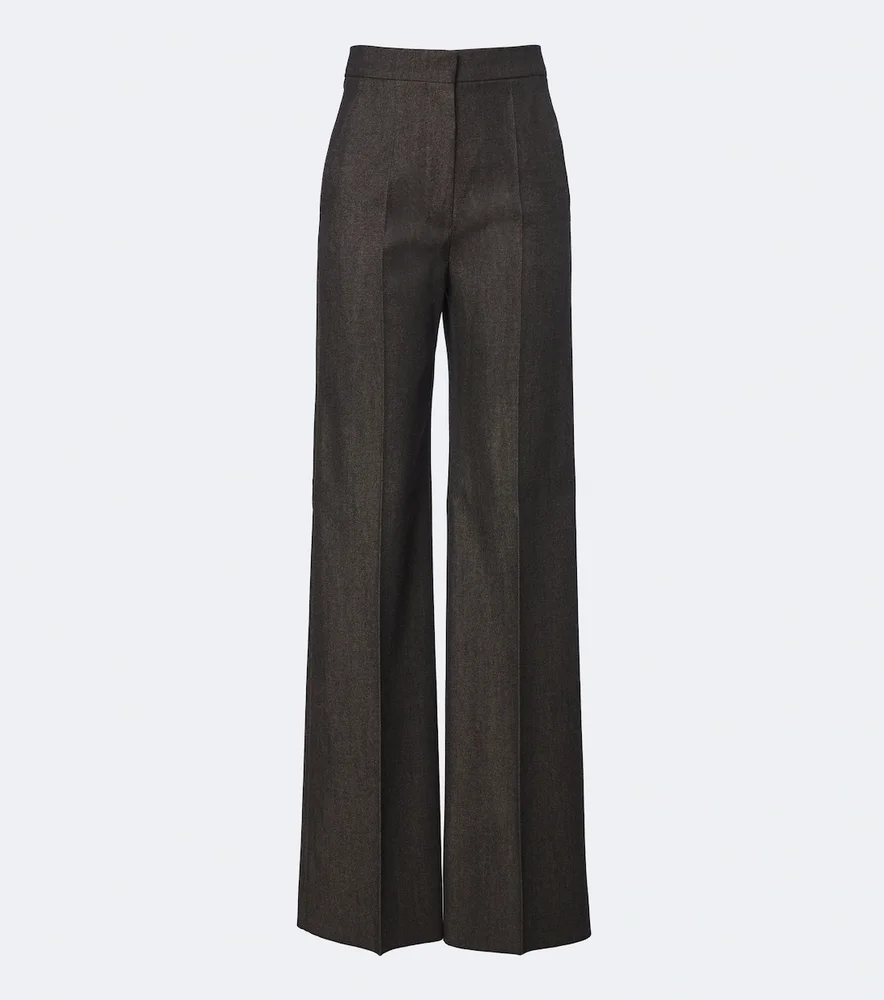 Virgin wool wide leg pants
