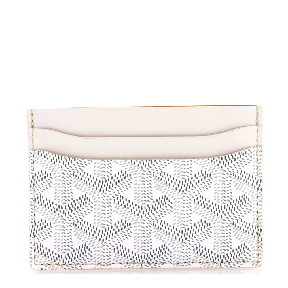 Pre-Owned Saint Sulpice Card Holder Coated Canvas, White