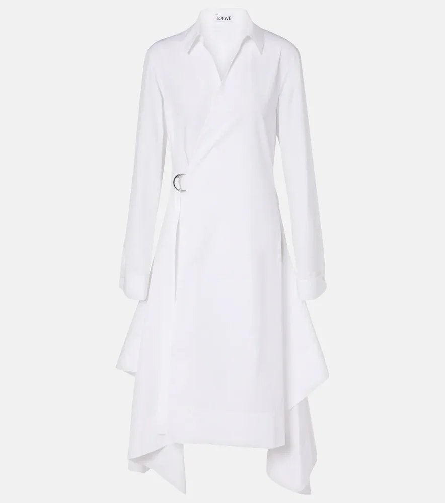 Draped cotton wrap dress