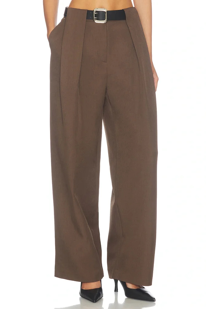Matteo Belted Tuck Trousers