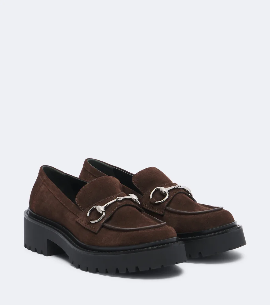 Rhody Horsebit suede platform loafers