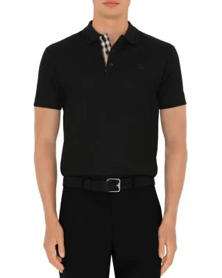 Cotton Polo Shirt in Black - Men