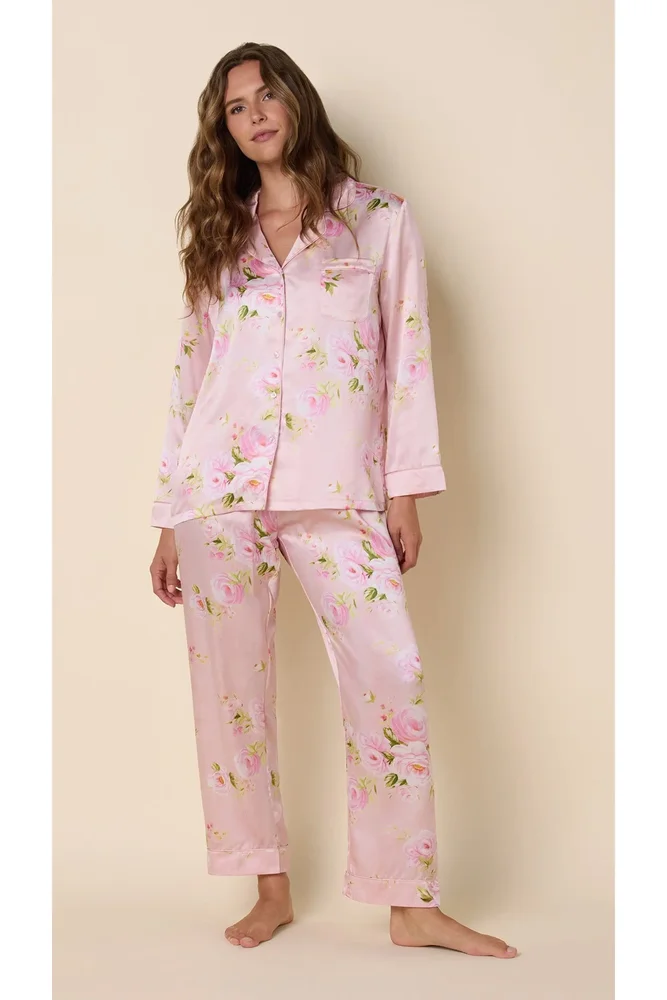 Floral Silk Pajama Set