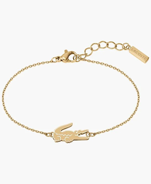 Carnation Gold Tone Crocodile Bracelet