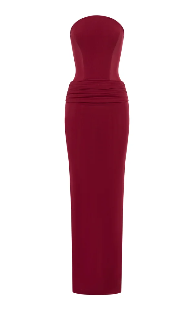 Curved Longline Powermesh Gown