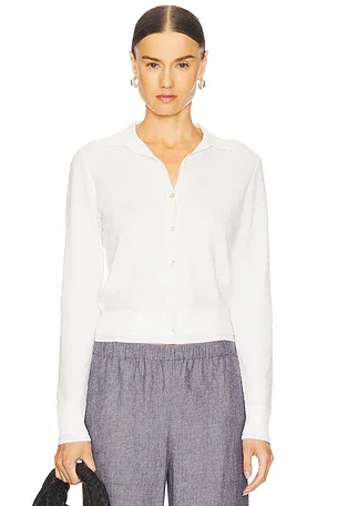 Vince Double Layer Mesh Cardigan