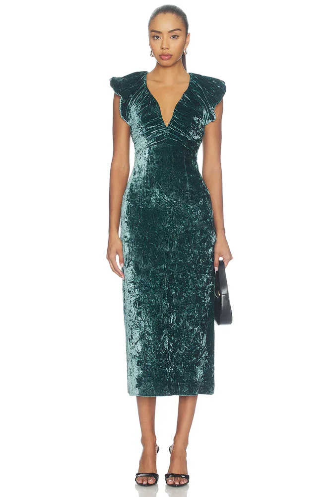 Astra V-neck Velvet Dress