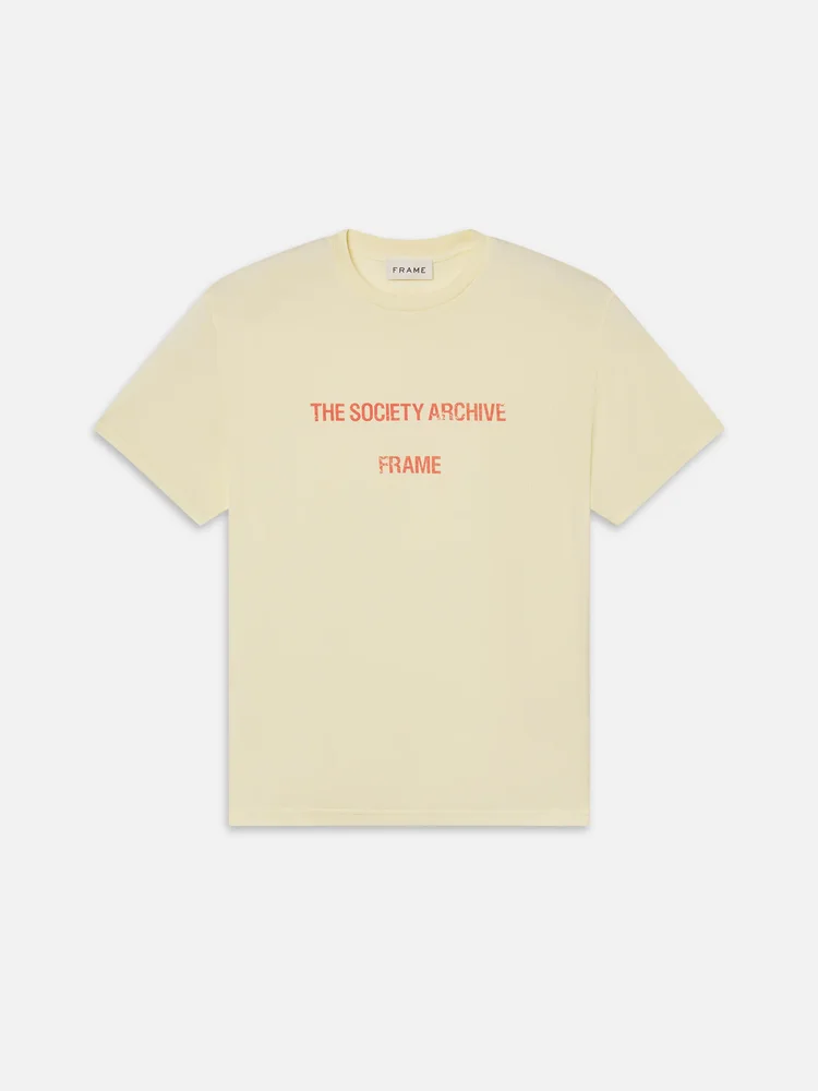The Society Archive Vintage Print Shirt -- Soft Yellow