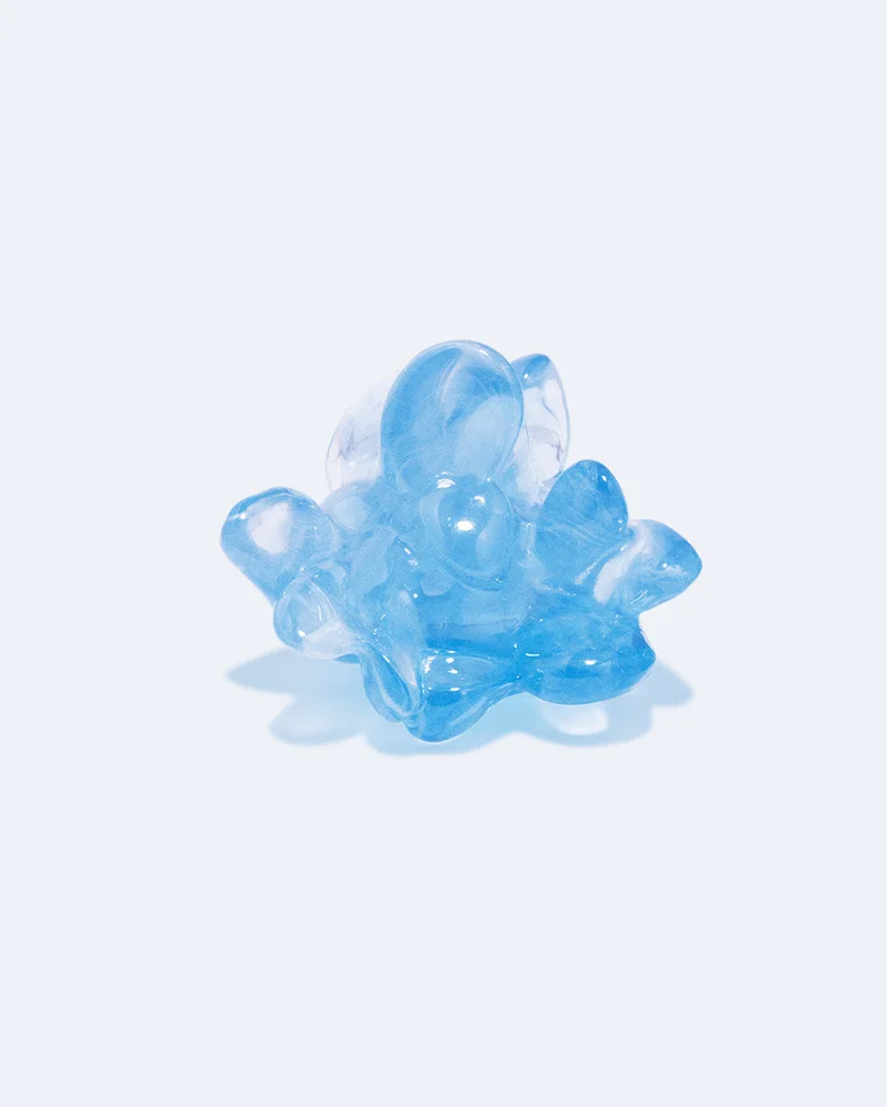 Floe Blue Resin and Silver Ring