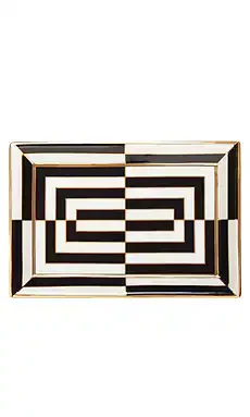 Jonathan Adler Op Art Rectangle Tray in Black & White