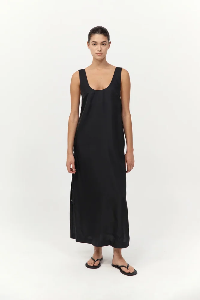 Jordan Button Up Dress - Black