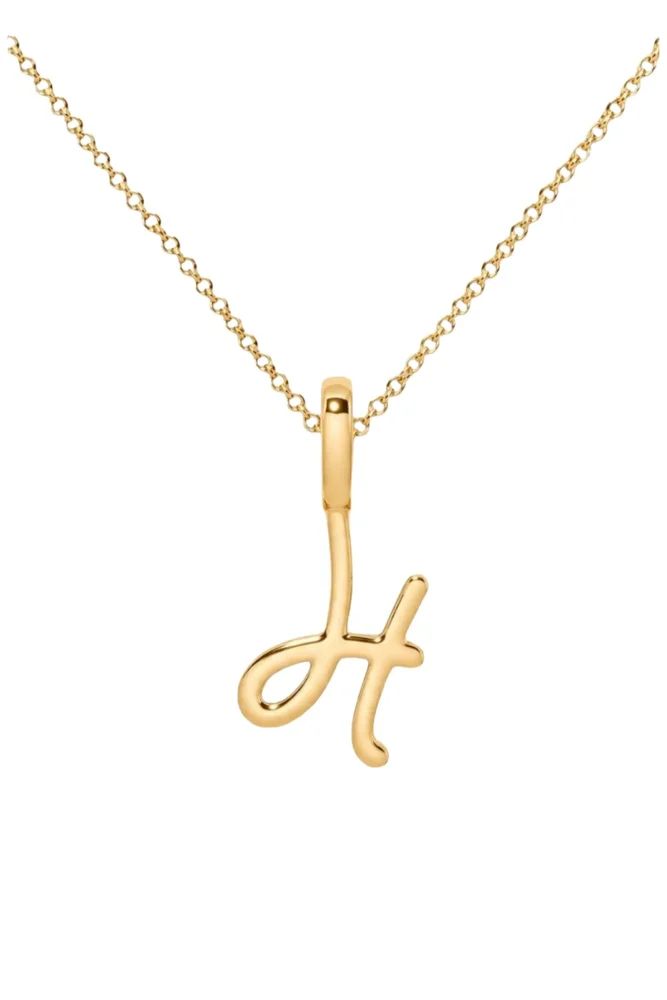 Script Initial Charm Necklace