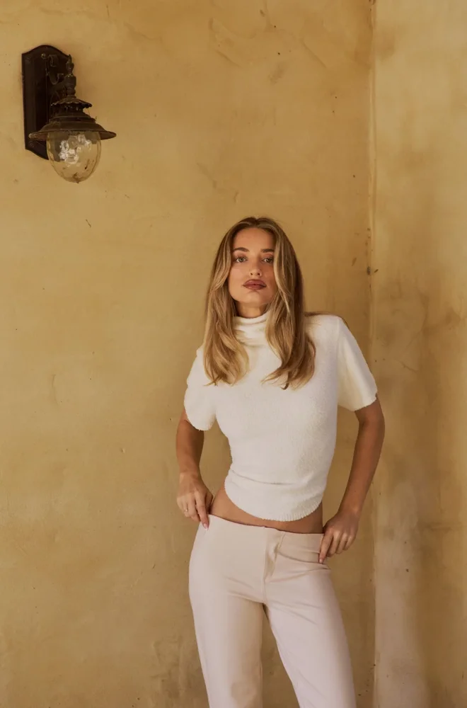 Marcella Turtle Neck Top - Ivory (PRE ORDER)