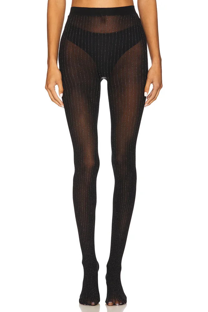 Metallic Striped Tights