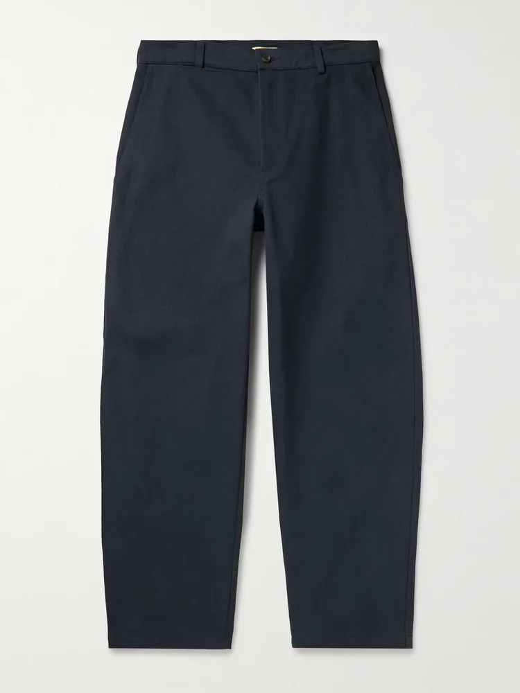 Balloon Barrel-Leg Cotton-Drill Trousers