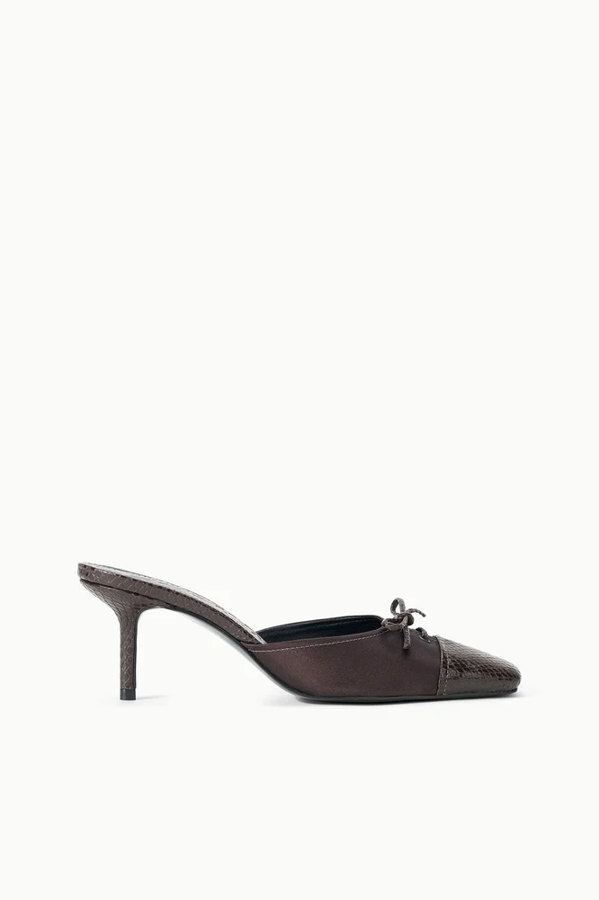 STAUD Faye Mule - Espresso Snake