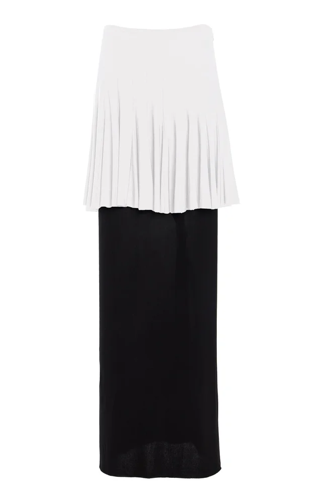 Exclusive Klein Layered Jersey Midi Skirt