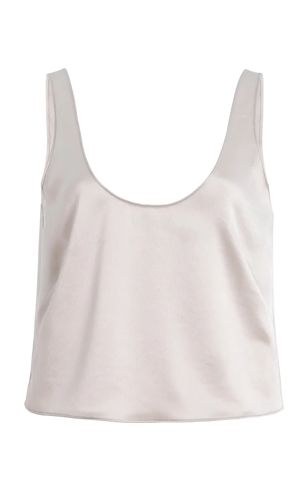 Barb Scoop Satin Tank Top
