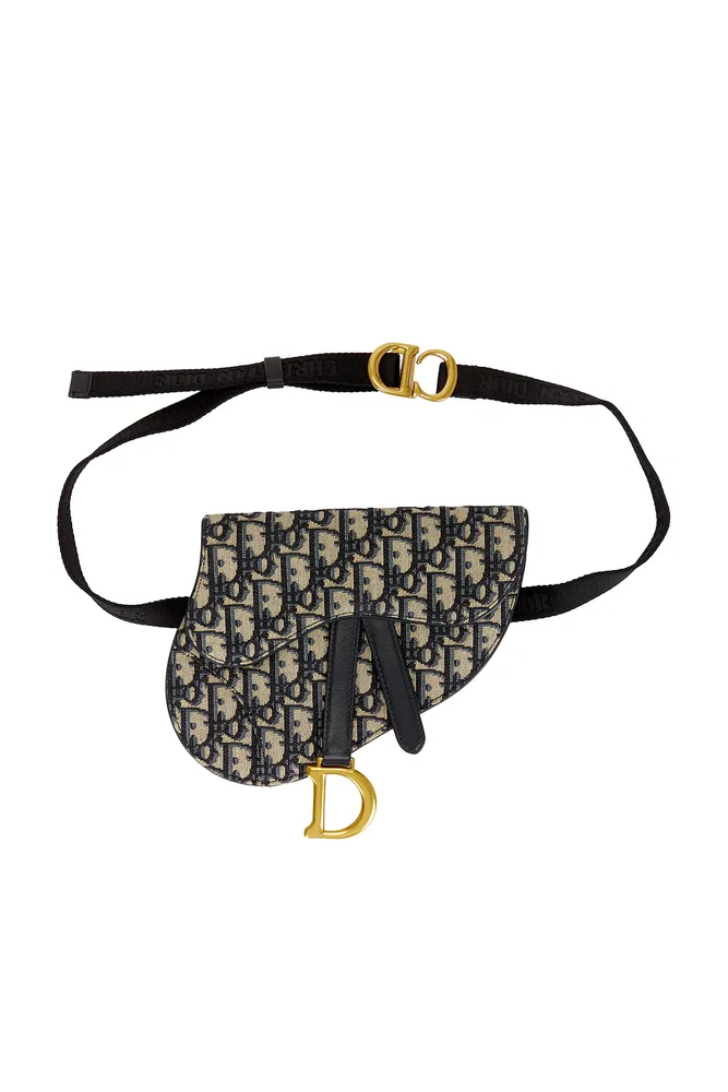 Dior Trotter Oblique Saddle Belt Bag, Blue