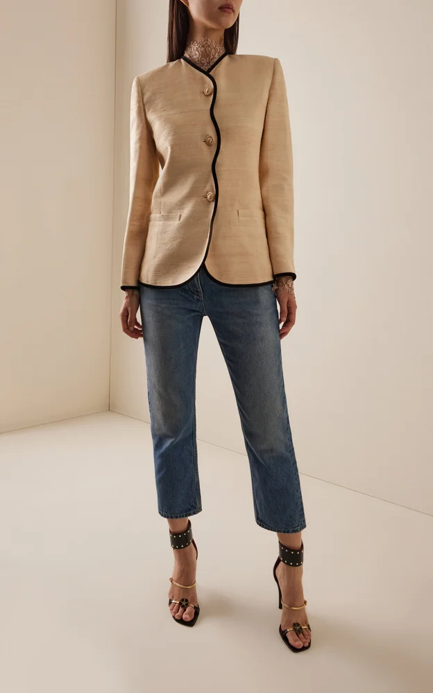 Rigid High-Rise Straight-Leg Cropped Jeans