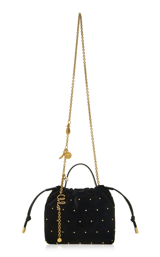 Studded Velvet Pouch