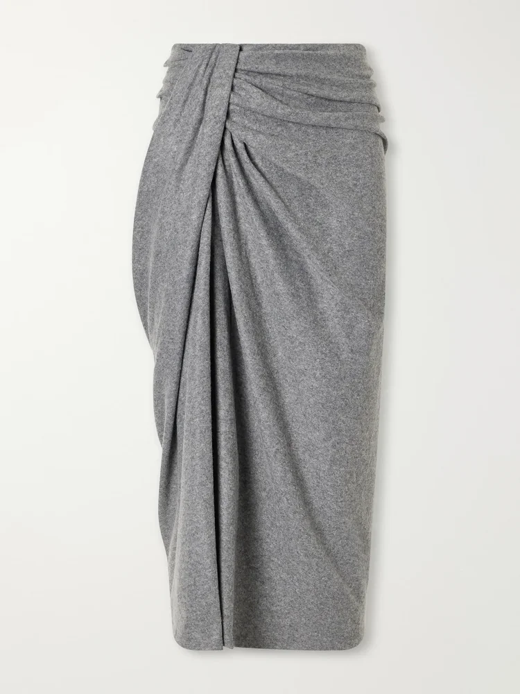Jeldia gathered draped stretch midi skirt