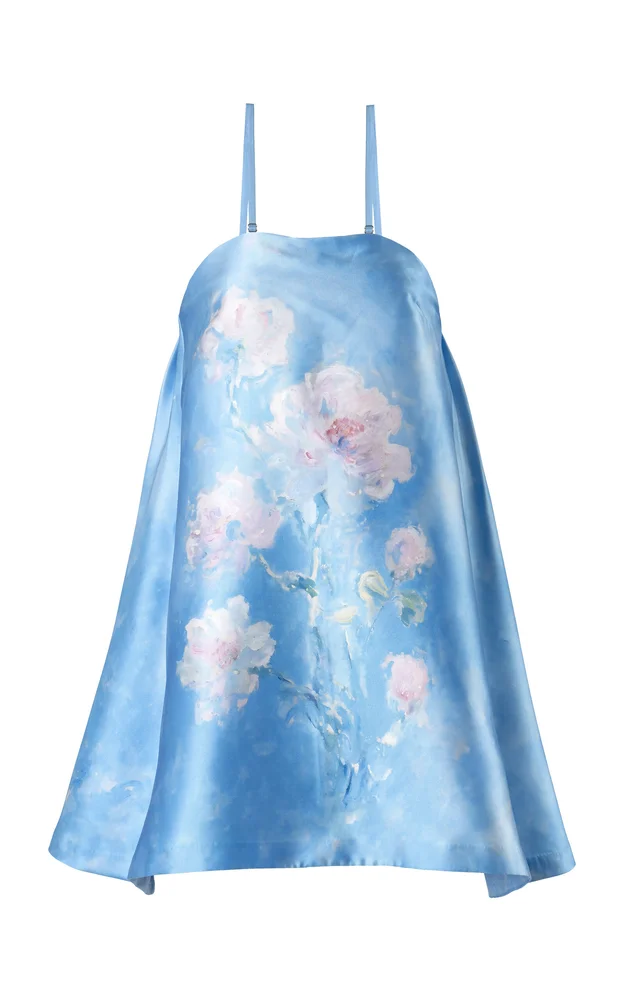 Azure Blossom Mini Dress