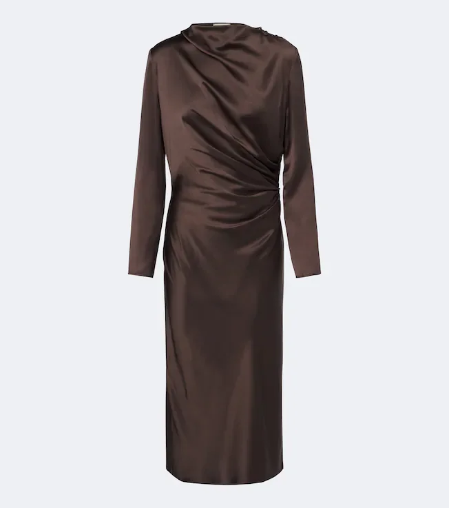 Fabio draped satin midi dress