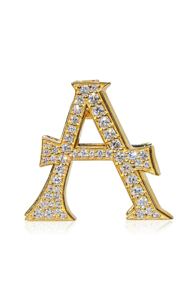 Alphabet 'A' 18K Yellow Gold Diamond Bag Charm