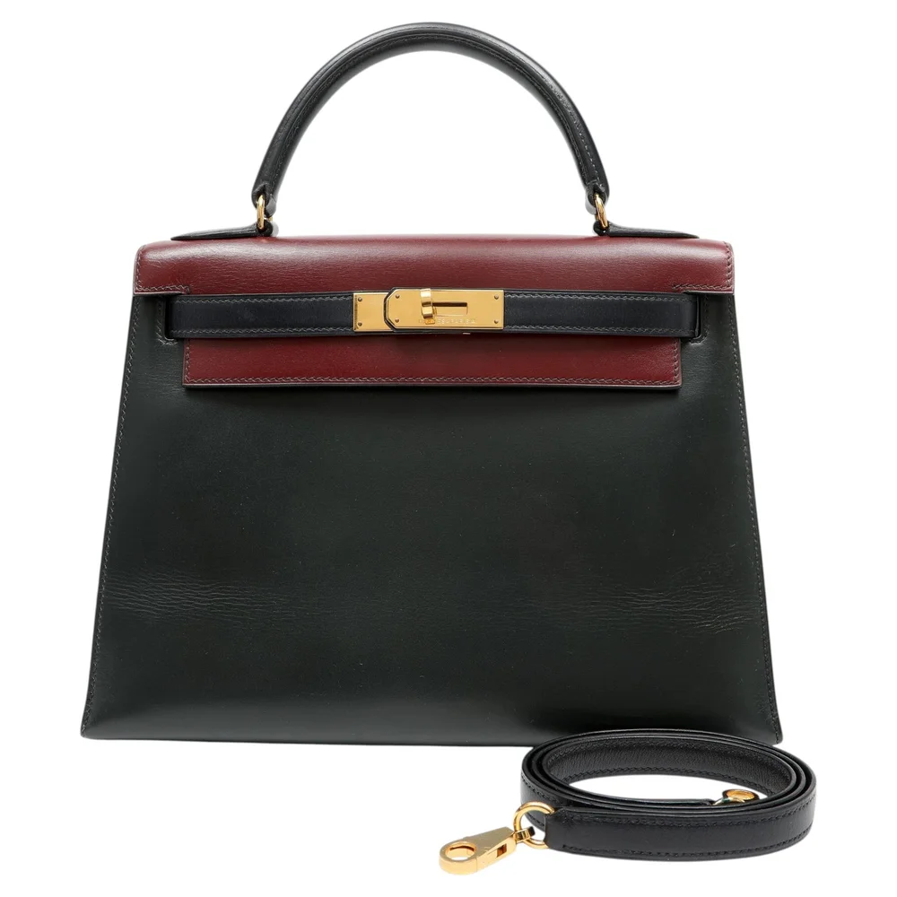 Pre-Owned Vintage Kelly 32 Sellier Tri-Color Box Calf, Gold Hardware