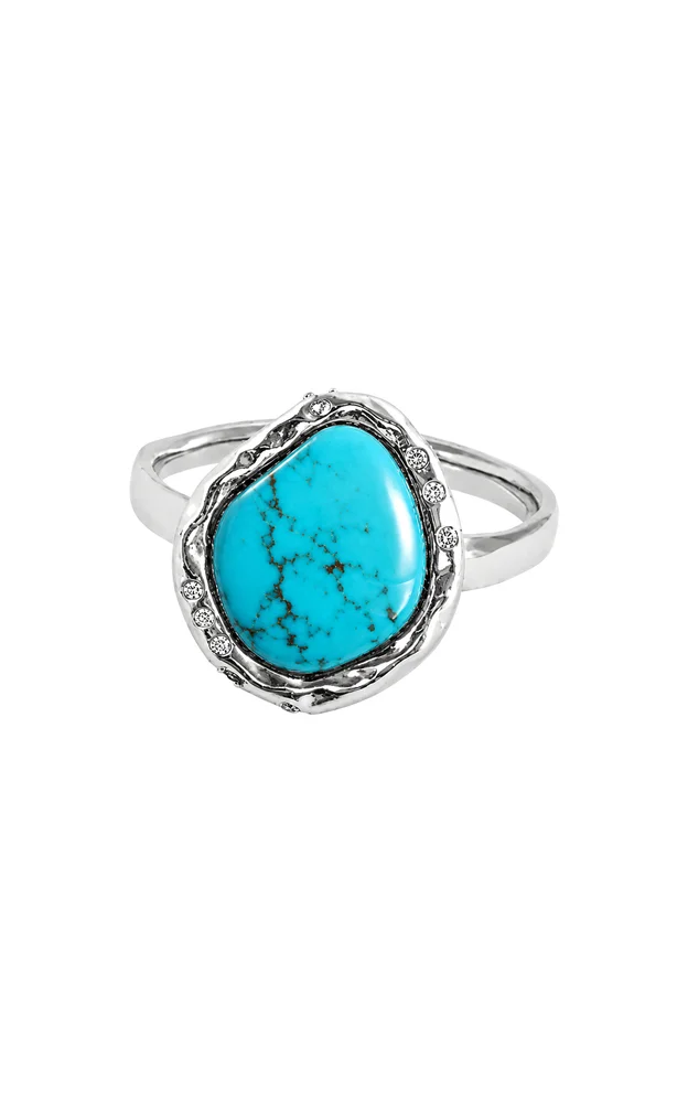 The Lola Ring In Silver With Turquoise