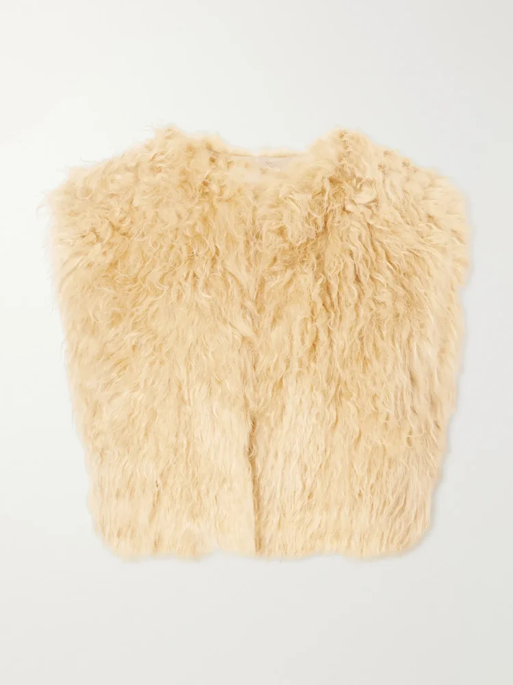 Florana cropped shearling vest