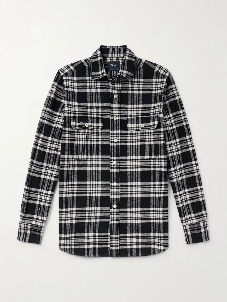 Checked Cotton-Flannel Shirt