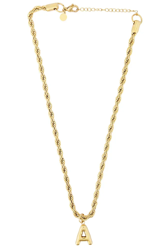 Bubble Initial Rope Necklace