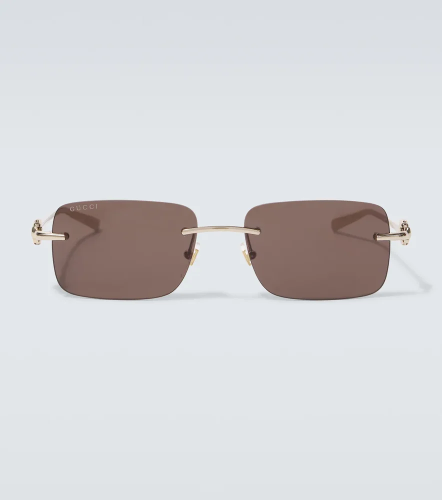 Horsebit rectangular sunglasses
