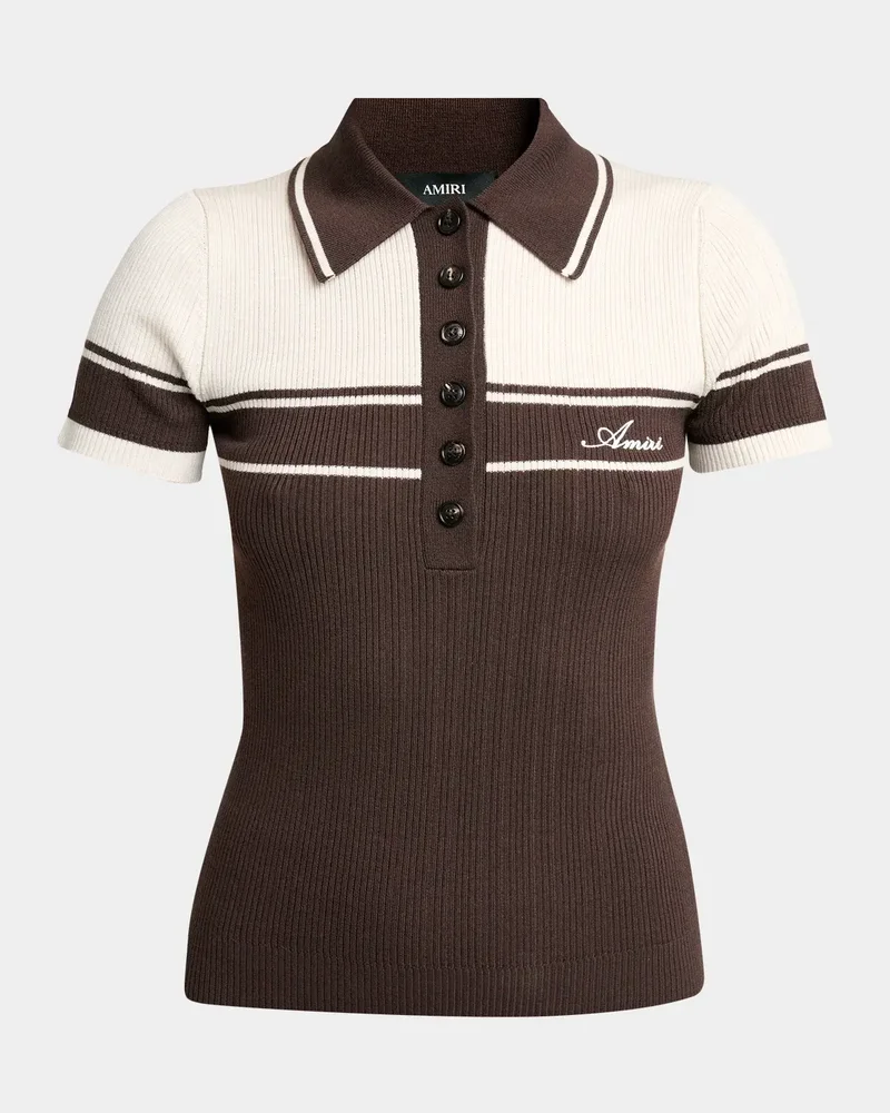 Logo-Embroidered Colorblocked Polo Top