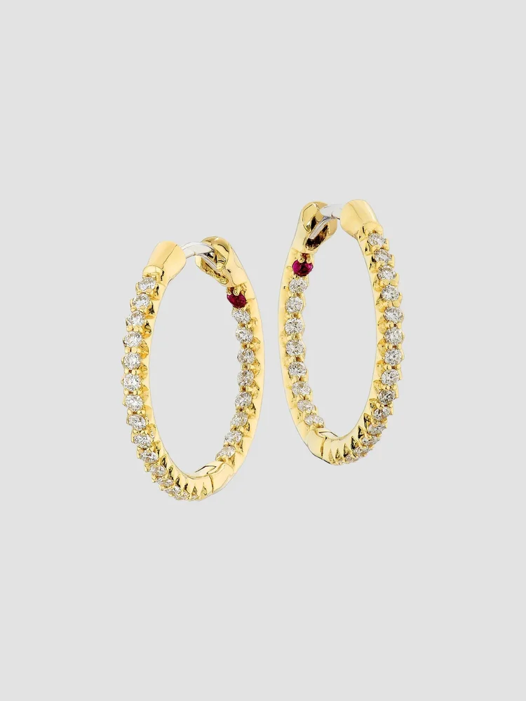 Tiny Treasures 18K Gold & 0.40 TCW Diamond Hoop Earrings