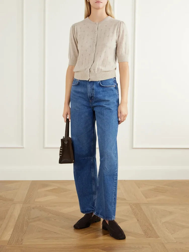 Miro Long regenerative cotton barrel-leg jeans
