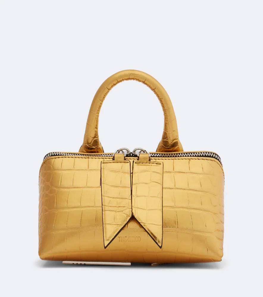 Friday Mini croc-effect leather top-handle bag
