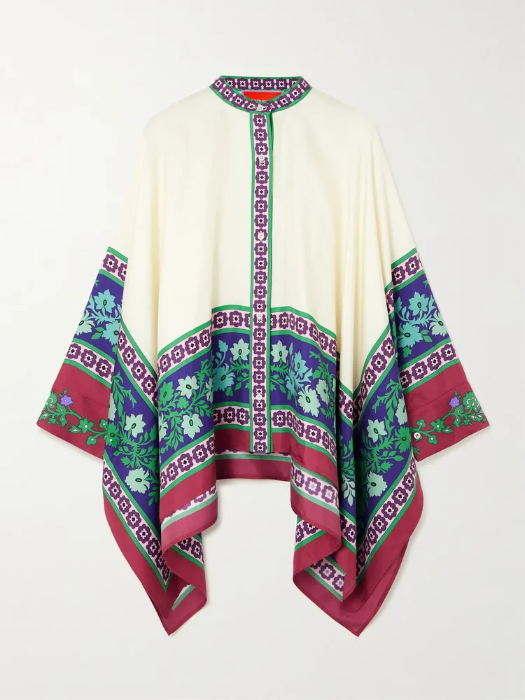 Foulard printed silk blouse