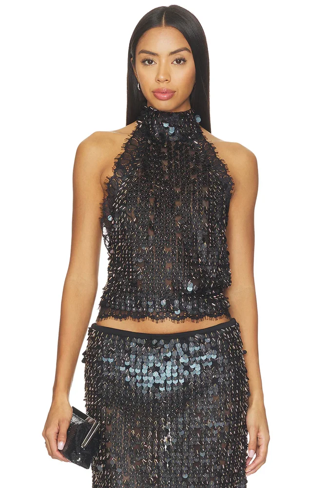 Darcy Sequin Embellished Lace Top