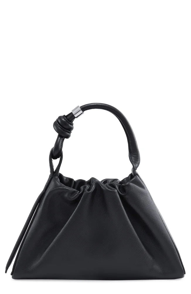 Mini Tina Ruched Baguette Top Handle Bag